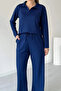 Women's Modal Fabric Polo Neck Long Sleeve Suit 1126 - 3
