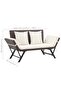 Garden Bench with Cushions 176 cm Brown Poly Rattan - 3