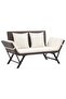 Garden Bench with Cushions 176 cm Brown Poly Rattan