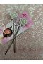 2-Piece Pearl Detailed Silver Color Pen Buckle Japanese Buckle