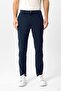 Navy Blue Slim Fit Cotton Side Pocket Chino Trousers - 2