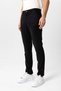 Black Slim Fit Cotton Waist Lace-Up Side Pocket Chino Trousers - 3
