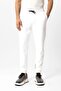 White Regular Fit Cotton Tie-Waist Jogger Pants - 2
