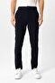 Navy Blue Smart Fit Elastic Waist Side Pocket Casual Trousers