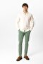 Green Slim Fit Cotton Side Pocket Chino Trousers - 7