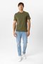 Khaki Regular Fit 100% Cotton Crew Neck T-Shirt - 6