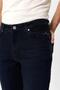 Navy Blue Slim Fit 5 Pocket Cotton Denim Trousers - 4