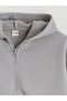 Lcw Kids Gray Hooded Girl's Zip-Up Sweatshirt - 3