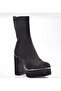 25K108 Women's Platform High Heeled Premium Evening Dress Boots with Stones - 2