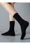 6 Pairs of Unisex Cotton Economic Solid Black and White Tennis Socks - 3