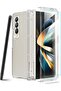 جراب شفاف لهاتف Samsung Galaxy Z Fold4 مع حامل قلم S وقلم مزدوج الرأس ومفصلة وحماية للشاشة