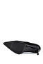 Women's Genuine Leather Black Suede Heeled Shoes - 4