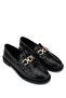 Women's Genuine Leather Black Crocodile Loafer Shoes - 2