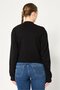 Women Split Neck Textured Cardigan, Black - 4