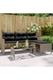 Garden Sofa with Table and Cushions L-Shaped Grey Poly Rattan