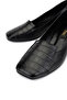 Women's Genuine Leather Black Crocodile Heeled Shoes - 3