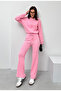 Ribbed Knit Pants Bomber Jacket Women's Top and Bottom Set