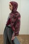 Soft Glow Muslin Shawl - Burgundy - 5