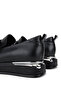 Women's Genuine Leather Black Leather Loafer Shoes - 5