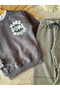 Boys' Striped Gray 100% Cotton Top and Bottom Set - 4