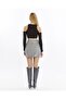 Women's Gray Slit Cashmere Skirt - 6