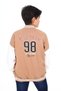Brown Boys' College Collar Snap Closure Pocket Low Shoulder Printed Color Block Knitted Cardigan - 7