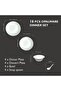 16 Pcs Gold line Opal ware Dinner set 4 Dinner plate 4 Dessert plate 4 Bowl 4 Soup spoon - 6