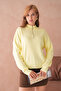 Women's Half Turtleneck Zipper Detail Oversized Knitwear Sweater - 3