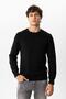 Black Regular Fit Crew Neck Cotton Knitwear Sweater