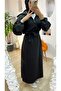 Women's Black Scuba Dress ◆   Oversized Comfortable Mold with Belt ◆   Modern and Elegant for Everyday Casual Outfits - 7