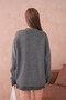 Women's Open Collar Button Detail Oversized Knitwear Sweater - 6