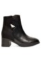 Black Zippered Heeled Leather Suede Daily Women's Boots