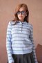 Women's Polo Neck Stripe Detail Hair Knitwear Sweater - 5