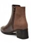 Brown Zippered Heeled Leather Suede Daily Women's Boots - 3