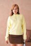 Women's Half Turtleneck Zipper Detail Oversized Knitwear Sweater
