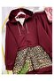 Leopard Printed Hooded Double Set - 2