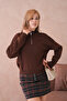 Women's Half Turtleneck Zipper Detail Oversized Knitwear Sweater