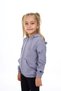 Dark Gray Girl's Hooded Zippered Pockets Off Shoulder Embroidery Printed Knitted Cardigan - 2 Thread - 3