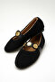 Women's Black Coin Buckle Ballerinas Byndvt05 - 6