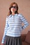 Women's Polo Neck Stripe Detail Hair Knitwear Sweater - 4