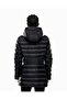 Women's Reversible Zipper Detachable Hood Long Sleeve Puffer Black Coat - 3