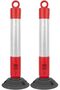 Traffic Delineator Post Red, 76 cm - Flexible Parking Bollard, Pack of 2