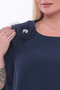 Plus Size (50-56) Pleated Sleeve 3D Flower Accessory Detail Stylish Women's Blouse - 3