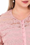 Plus Size Lace Three Quarter Sleeve Buttoned Stylish Evening Dress Women's Blouse - 4