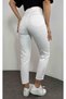 Bt14870510 Women's White High Waist Stretch Fabric Extra Stretchy Mom Jeans Denim Pants - 3