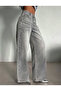 Gray Retro Unisex Jean Pants - 4