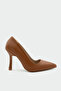 Relly Tan Leather Women's Heeled Shoes
