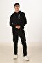 Men's Cotton Hooded Tracksuit Set Black 5286-S - 4