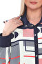 Plus Size Shirt Collar Metal Button Long Sleeve Geometric Pattern Casual Women's Tunic - 3