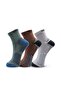 Ankle Socks 3 Pack – Half-Terry Men's Ankle Socks, Green Light Grey Brown